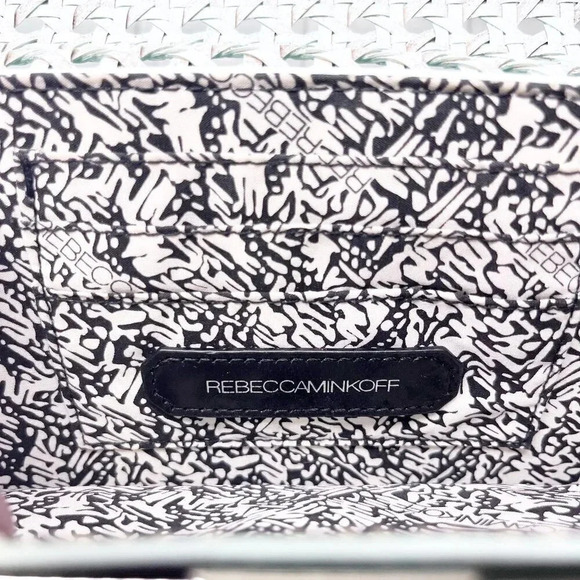 Rebecca Minkoff Mint Green Wicker Style Woven Leather Clutch - Picture 6 of 7